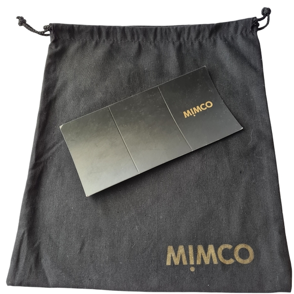 MIMCO Size 37 Leather Black Pointed Toe Silver Embossed Pumps Heels - Picture 13 of 13